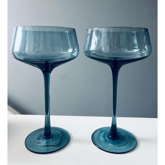 Curated Mid-Century Glassware | Coupe Cocktail Glasses w/ Vintage Asteroid Bowls - Picture 11 of 11